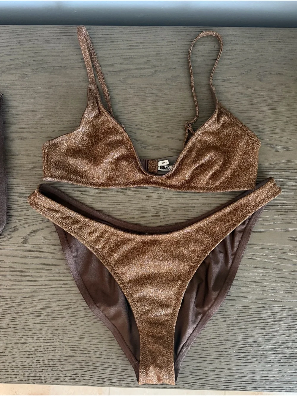 triangl swimwear Bronze Glitter Bikini Top